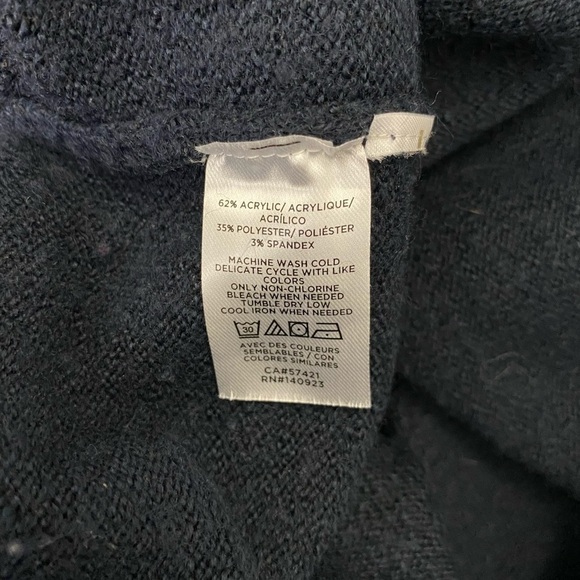 Loft Navy Blue Soft Hi-Low Hem Sweater - Picture 7 of 7